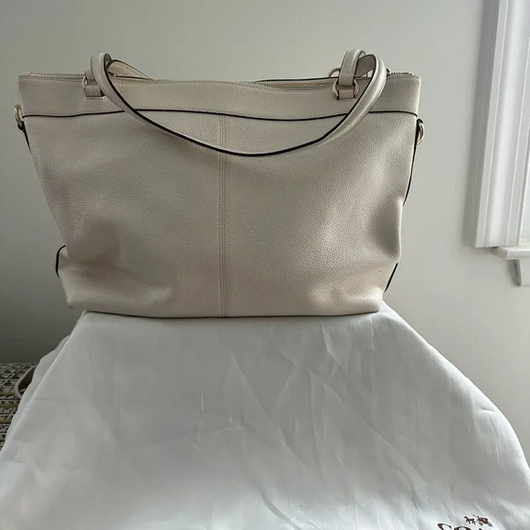 Coach Off-White Leather Shoulder Bag - Picture 2 of 10